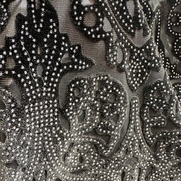 TopShop Burn Out Velvet Black Leggings Sheer Paisley Pattern Size 0 - Picture 8 of 10